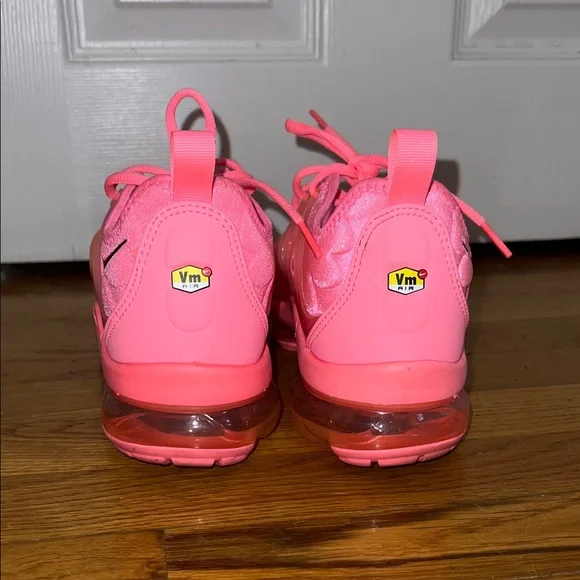 Nike Women's Bright Pink/Coral Air VaporMax Sneakers - Picture 3 of 4